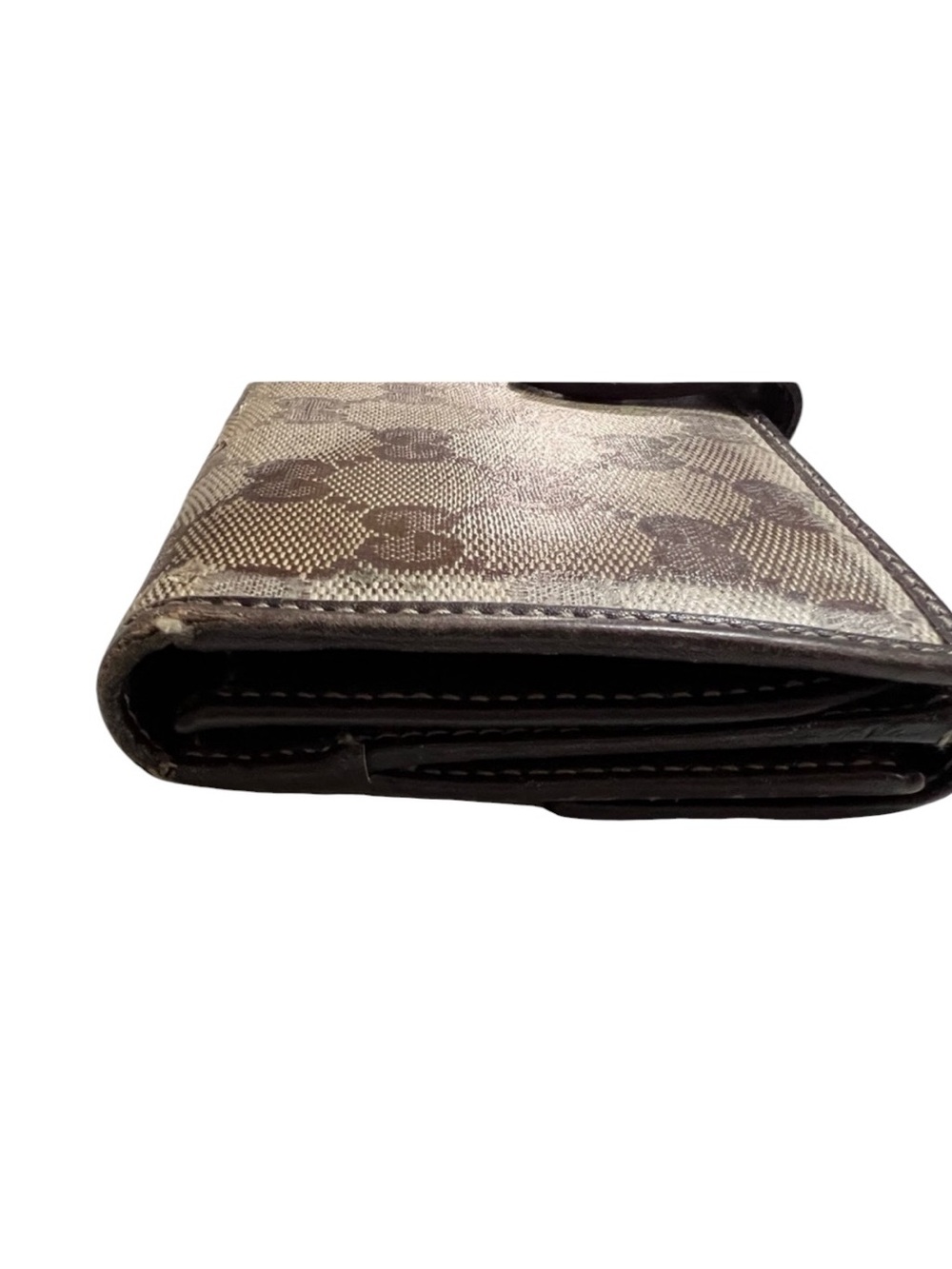 Gucci GG Canvas Heart Logo Wallet Brown Beige Vintage Italy - Picture 11 of 17